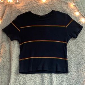 COPY - Cropped navy blue T-Shirt multicolored str…